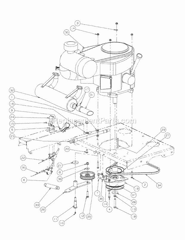 Engine Assembly Kawasaki Diagram and Parts List for M60-KW 53CB5D8X750 Cub Cadet Sprayer